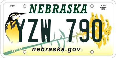NE license plate YZW790