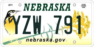 NE license plate YZW791