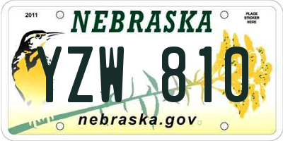 NE license plate YZW810