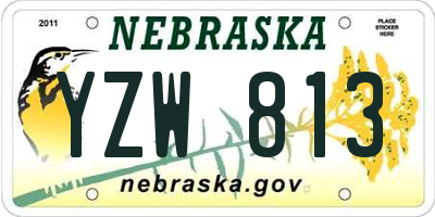 NE license plate YZW813