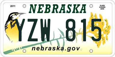 NE license plate YZW815