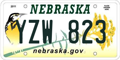NE license plate YZW823