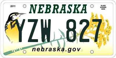 NE license plate YZW827
