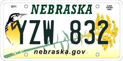 NE license plate YZW832