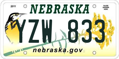 NE license plate YZW833