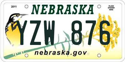 NE license plate YZW876