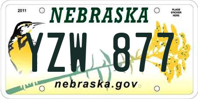 NE license plate YZW877