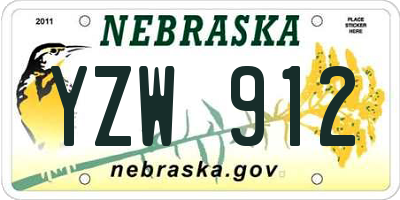 NE license plate YZW912
