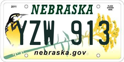 NE license plate YZW913