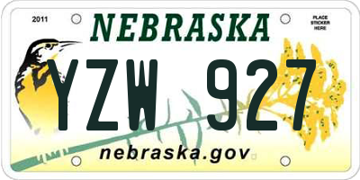 NE license plate YZW927