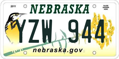 NE license plate YZW944