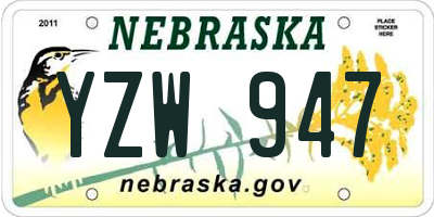 NE license plate YZW947