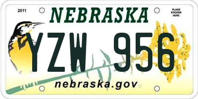 NE license plate YZW956