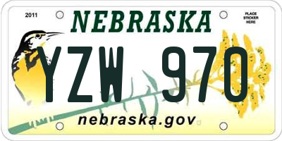 NE license plate YZW970
