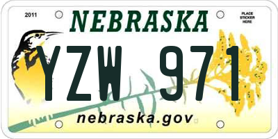 NE license plate YZW971
