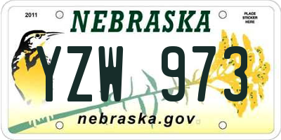 NE license plate YZW973