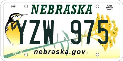 NE license plate YZW975