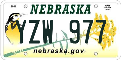 NE license plate YZW977