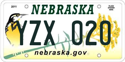NE license plate YZX020