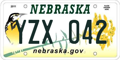 NE license plate YZX042