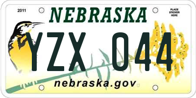 NE license plate YZX044