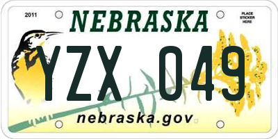 NE license plate YZX049