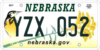 NE license plate YZX052