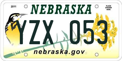 NE license plate YZX053
