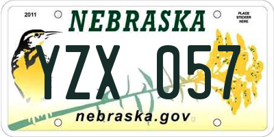 NE license plate YZX057