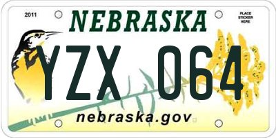 NE license plate YZX064