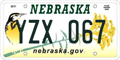 NE license plate YZX067