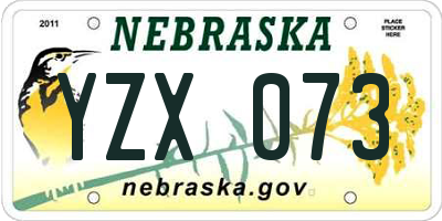 NE license plate YZX073