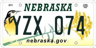 NE license plate YZX074