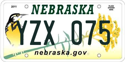 NE license plate YZX075
