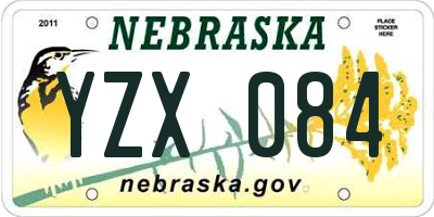NE license plate YZX084