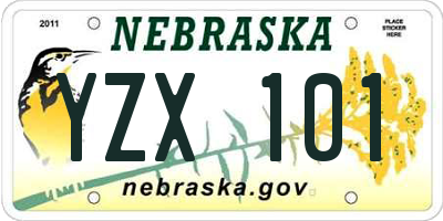 NE license plate YZX101