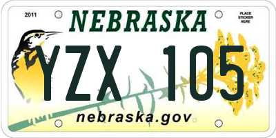 NE license plate YZX105