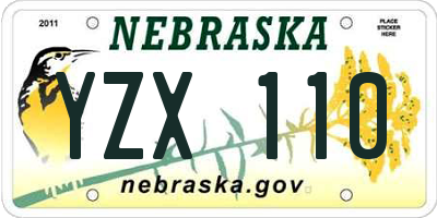 NE license plate YZX110