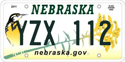 NE license plate YZX112