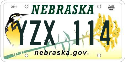 NE license plate YZX114