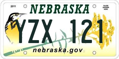 NE license plate YZX121