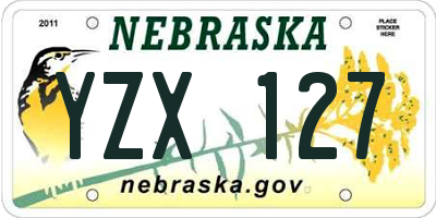NE license plate YZX127