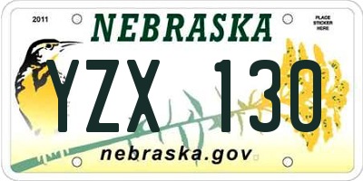 NE license plate YZX130
