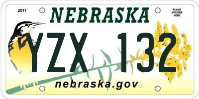NE license plate YZX132