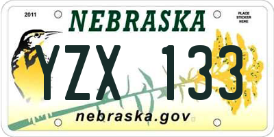 NE license plate YZX133