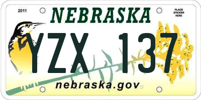NE license plate YZX137