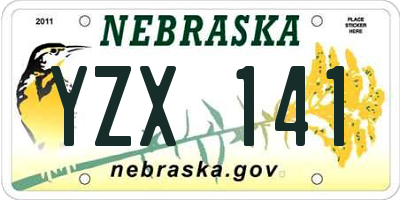 NE license plate YZX141
