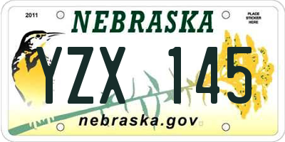 NE license plate YZX145