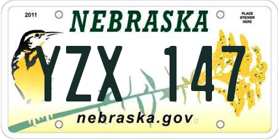 NE license plate YZX147