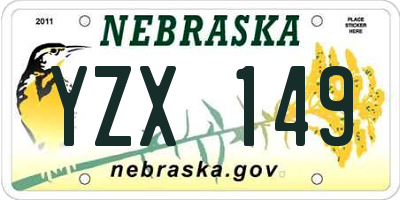NE license plate YZX149